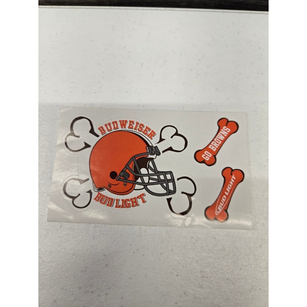 Cleveland Browns Bud Light Budweiser Vintage Decal Sticker Sheet NFL Beer Promo